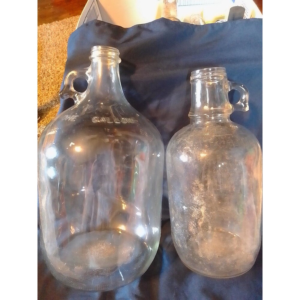 Vintage gallon and half gallon glass jugs